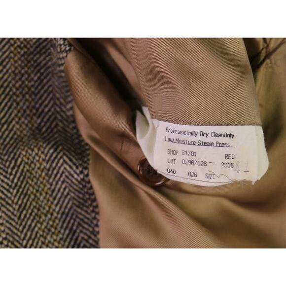Brooks Brothers Brown Black Herringbone Tweed Wool Cashmere Sportcoat Blazer 41R - Picture 9 of 9